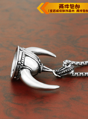 钛钢欧美复古项链吊坠