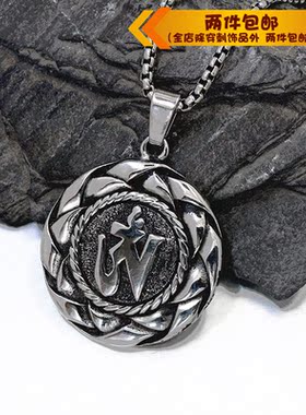 时尚风钛钢金属圆形项链