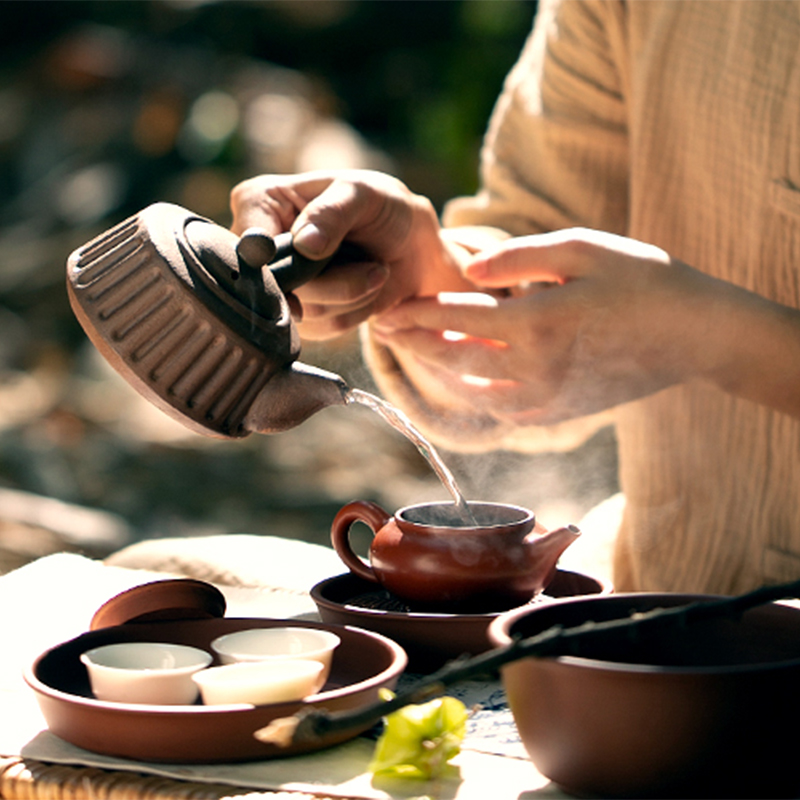 复古红泥炭炉碳火煮茶炉户外茶具烧水炉风炉潮州小火炉老式碳炉-图1