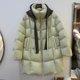 European station 2025 winter new popular women's thickened down jacket 90 duck down removable wool knitted hat