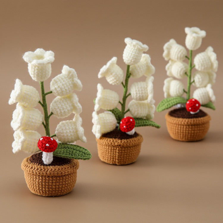 桌面铃兰花小夜灯编织铃兰灯毛线小盆栽创意成品永生花礼物风铃花,淘宝优惠券,粉丝福利购,淘宝优惠卷