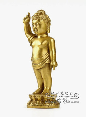纯铜太子浴佛悉达多宝宝释迦摩尼像供奉家用客厅桌面装饰工艺摆件
