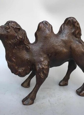 客厅双峰骆驼摆件纯铜祝福新中式