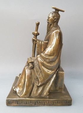 黄帝铜像神农氏黄铜复古