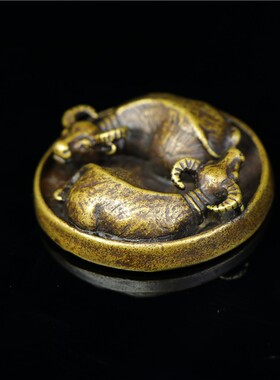 实心纯铜扭转乾坤八卦复古生肖牛