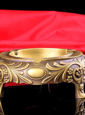 纯铜新中式风复古办公室烟灰缸