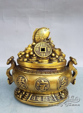 纯铜金蟾聚宝盆摆件转运招财客厅