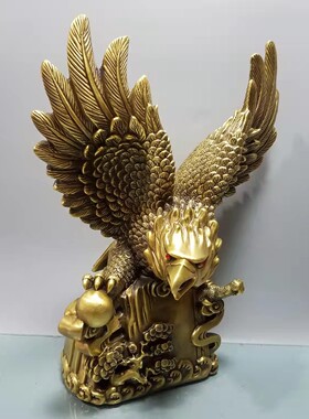 雄鹰摆件纯铜大展宏图大鹏展翅客厅家居老鹰办公室铜鹰装饰工艺品