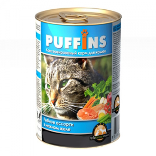 俄罗斯PUFFINS海雀猫主食肉块猫湿粮猫罐头415g猎人系列 - 图0