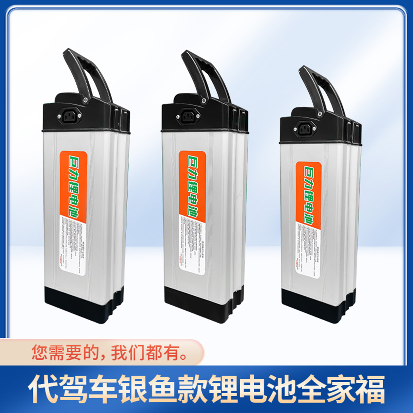 折叠电动车锂电池48V20A30A代驾自行车专用银鱼海霸款可拆卸电瓶