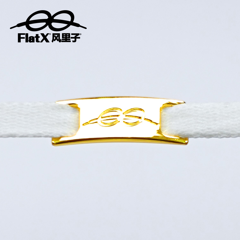 高档电镀亮金色金属头扁鞋带黑白 适配NB AF1 VANS KOBE AJ1 DUNK - 图2