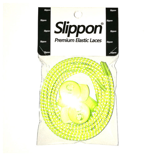 Slippon免系懒人3mm圆鞋带 3M反光弹力松紧一脚蹬运动鞋带 荧光绿 - 图1