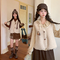冬季 森女部落百搭复古风双面穿设计感宽松马甲女2025新款 时尚 套装