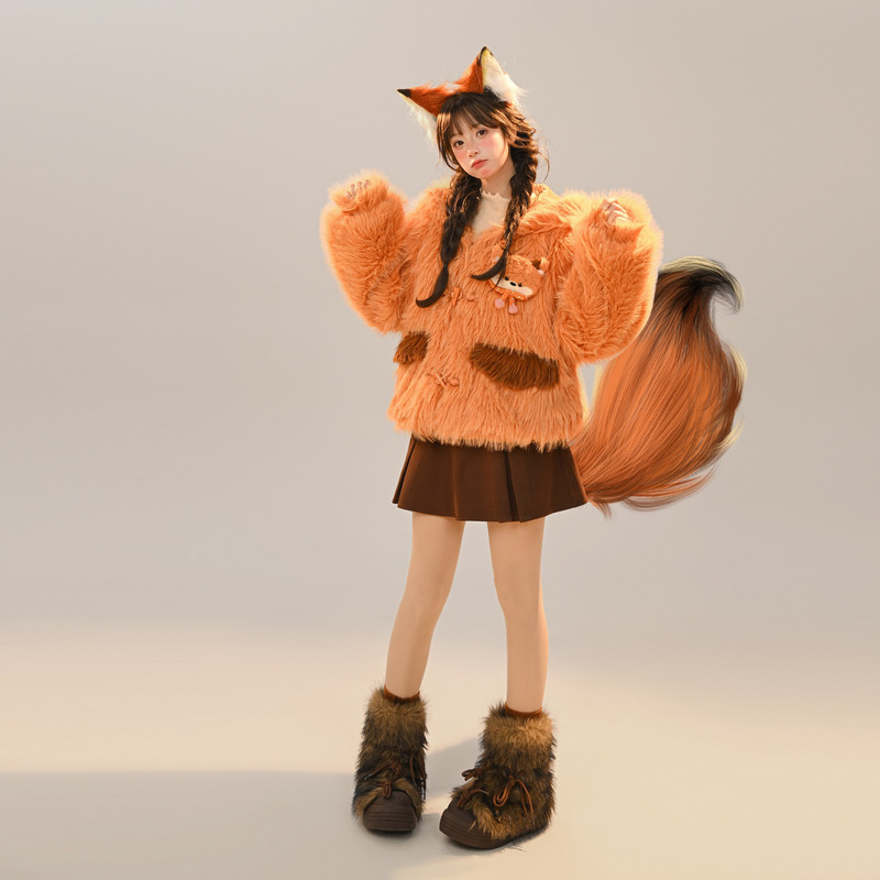 森女部落甜美设计感可爱立耳连帽绒衫外套女秋冬新款保暖宽松上衣,淘宝优惠券,粉丝福利购,淘宝优惠卷