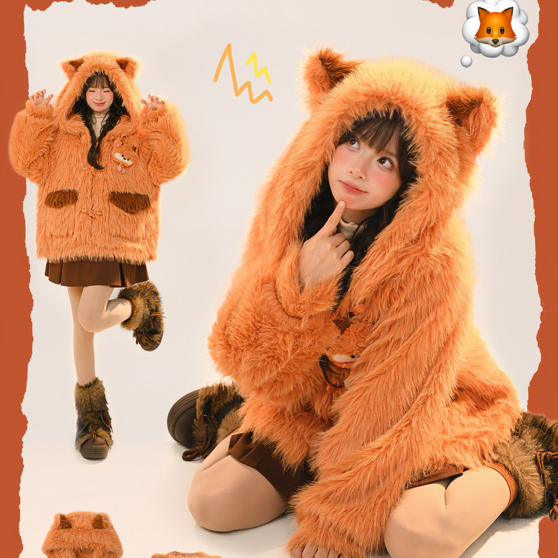 森女部落甜美设计感可爱立耳连帽绒衫外套女秋冬新款保暖宽松上衣,淘宝优惠券,粉丝福利购,淘宝优惠卷