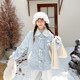 Cute blue baby doll collar cotton winter coat for little people