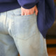 Mori tribe wax dog embroidered jeans ສໍາລັບແມ່ຍິງພາກຮຽນ spring ຮູບແບບໃຫມ່ລ້າງຫວານແບບວ່າງ slimming ແອວສູງຂາກ້ວາງ pants
