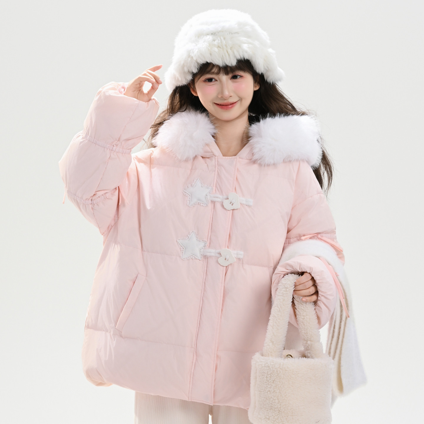 森女部落甜美风百搭羽绒服女新款秋冬连帽设计感三防宽松保暖外套,淘宝优惠券,粉丝福利购,淘宝优惠卷