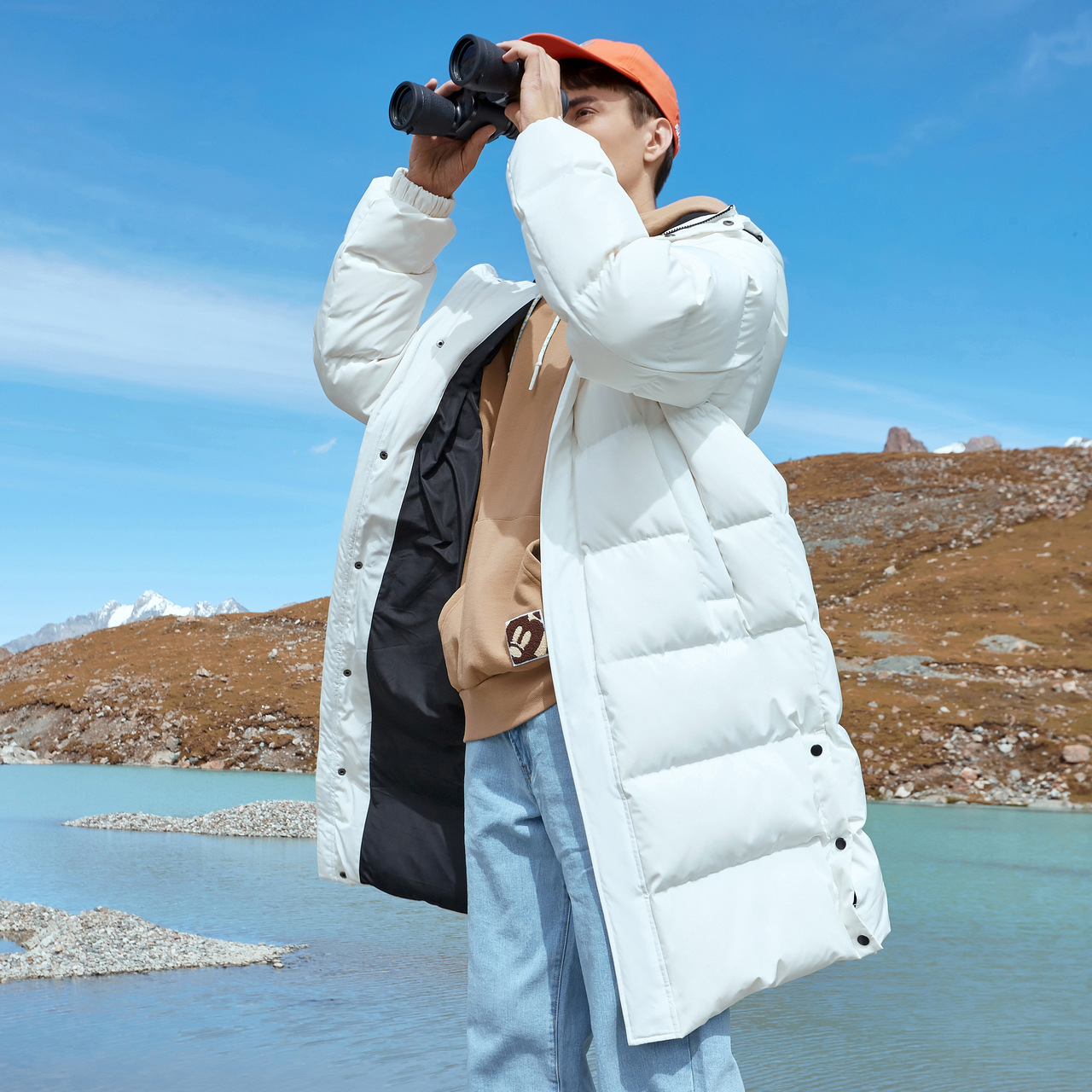 美特斯邦威加厚长款情侣新款羽绒服 美特斯邦威网店羽绒服