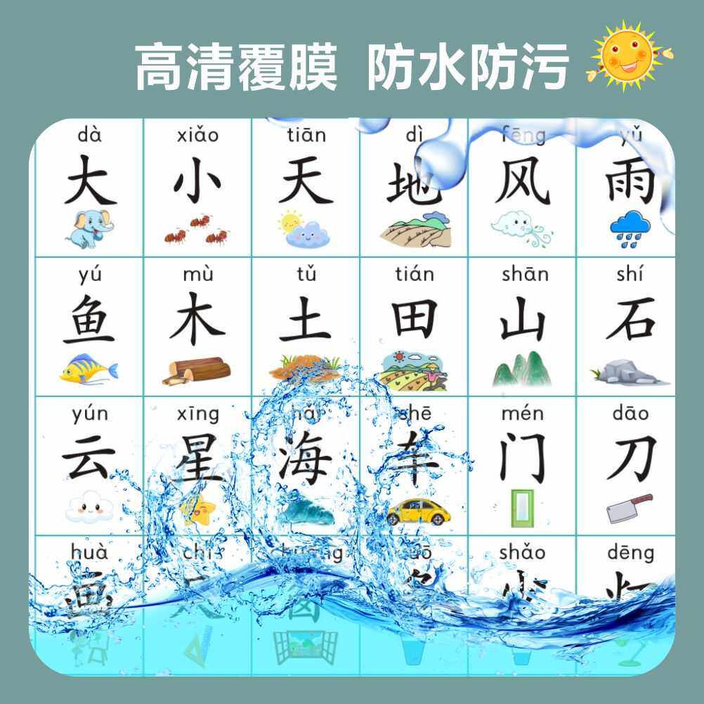 看图识字挂图墙贴幼儿园儿童宝宝启蒙早教认字汉字表学习神器全套,淘宝优惠券,粉丝福利购,淘宝优惠卷