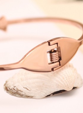 镶钻磨砂亲吻鱼钛钢手环送女友