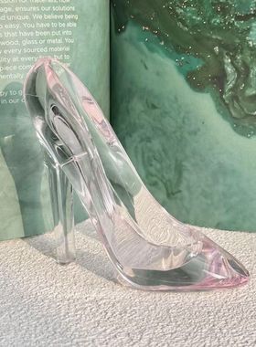 亚克力水晶鞋 家居玻璃鞋摆件 北欧轻奢灰姑娘水晶鞋 情人节礼物