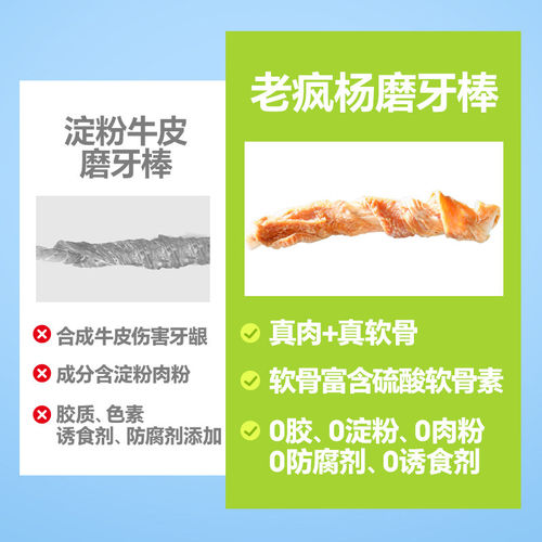 老疯杨生产队纯肉干肉卷鸡肉鸡软骨牛软骨宠物零食狗狗磨牙棒洁齿 - 图1