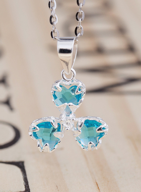 哲尔琦925银镶水晶项坠送女友