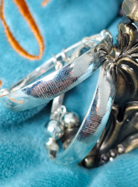 哲尔琦S990足银手镯满月周岁礼