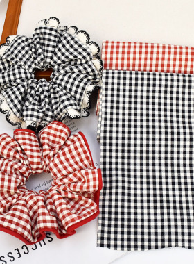 经典学院风格子布条 大肠发圈布料手工diy发饰头饰品材料服装辅料