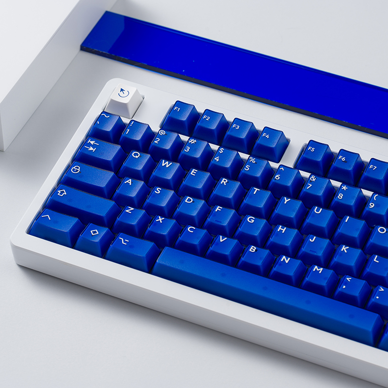 PBTfans客制机械键盘abs材质二色半透Klein blue r2克莱因蓝键帽-图0