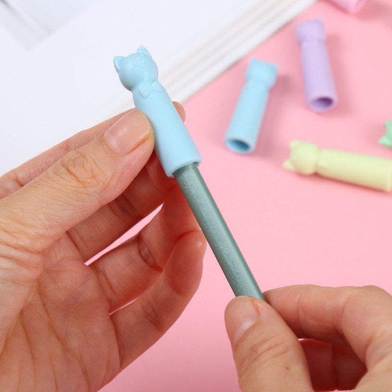 学生专用卡通软胶猫耳铅笔延长器橡皮擦保护套无痕少屑,淘宝优惠券,粉丝福利购,淘宝优惠卷