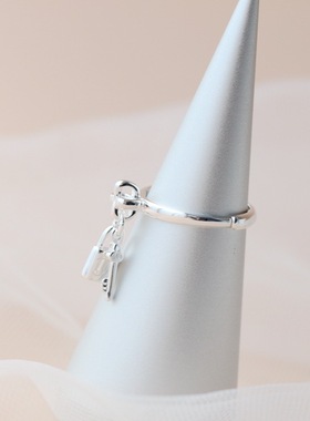 纳福阁银饰批发手工银钥匙锁坠