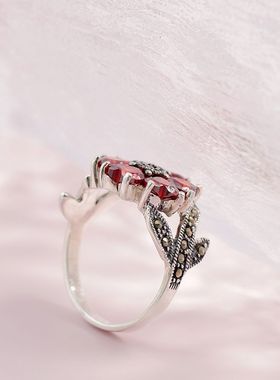 老银匠铺海盗船长925镶玫瑰花朵