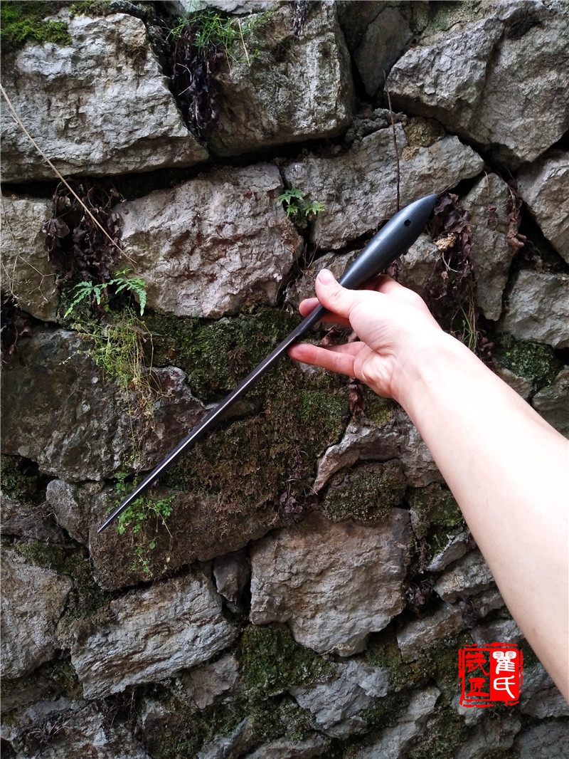 瞿氏铁匠铺 燕尾马槊枪头矛头汉枪手工一体锻打武术器械材 未开刃 - 图2