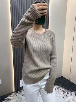 ຂໍ້ສະເໜີພິເສດ Yiran cashmere new 1074 women's thickened ingot needle round neck wool cashmere mixed sweater sweater