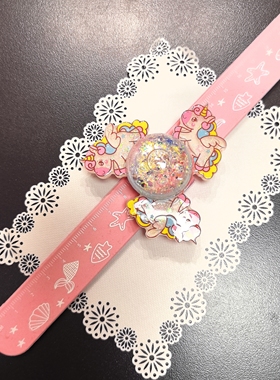 儿童旋转亮片流沙手环女孩玩具首饰独角兽鱼尾可爱手镯宝宝礼物