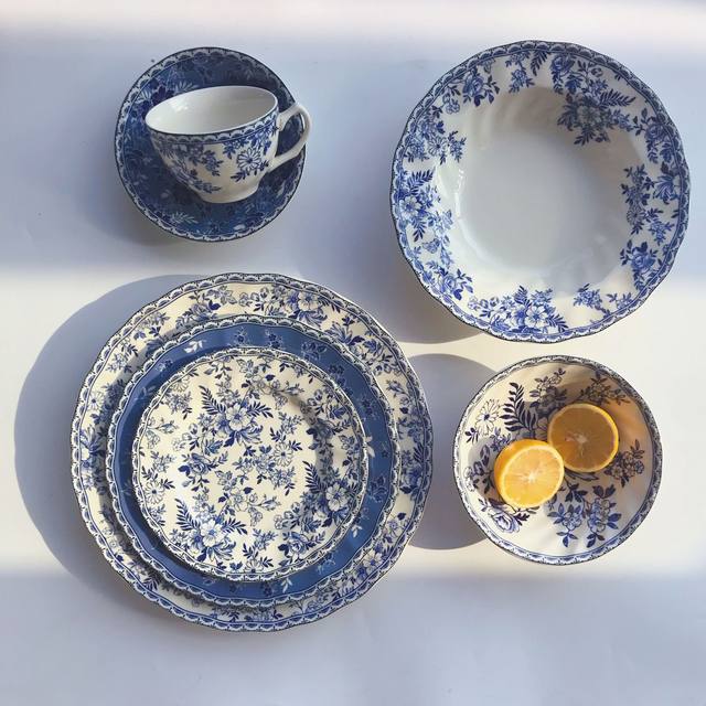 British retro tableware steak flowers dessert plate