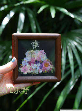 生日蛋糕压花实木迷你相框