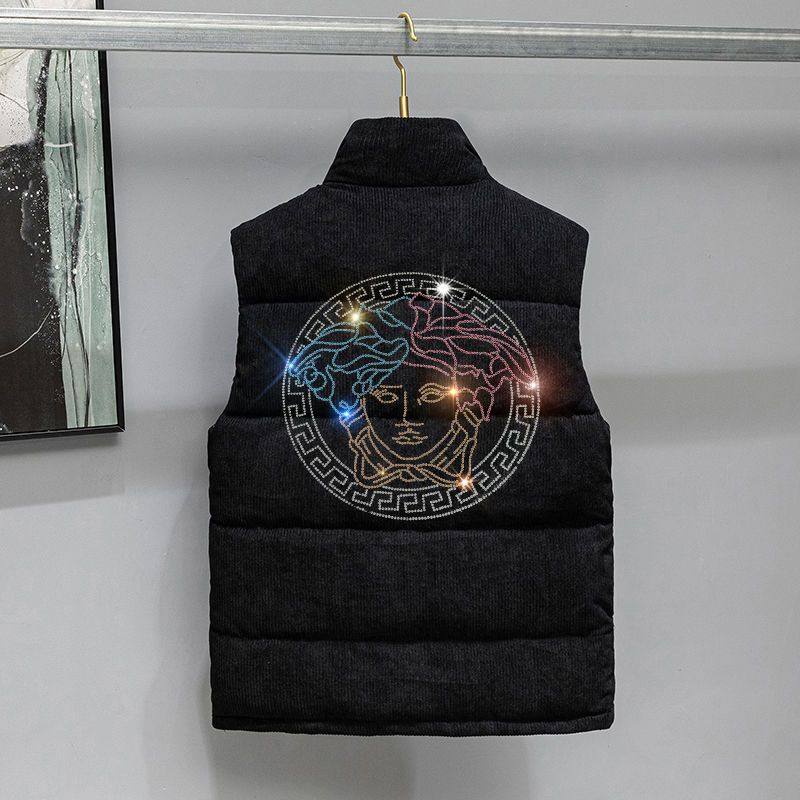 马甲男潮社会精神小伙烫钻重工无袖背心立领情侣款坎肩羽绒棉马夹,淘宝优惠券,粉丝福利购,淘宝优惠卷