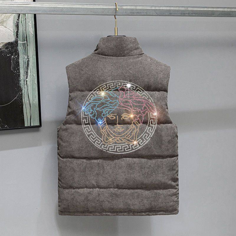 马甲男潮社会精神小伙烫钻重工无袖背心立领情侣款坎肩羽绒棉马夹,淘宝优惠券,粉丝福利购,淘宝优惠卷