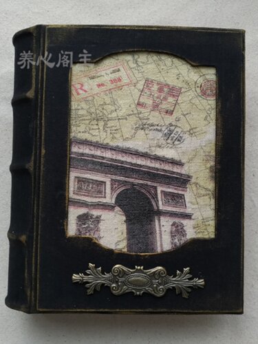 复古暗黑系junk journal手帐本 手工装帧 自制A5手工本圆脊背精装 - 图3
