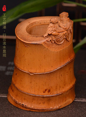 张念超竹刻人物手把玩件文玩送礼