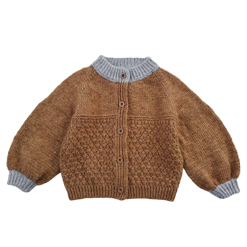 灯笼袖儿童开衫毛衣DIY编织材料包手作棒针手工毛线制作南瓜团,淘宝优惠券,粉丝福利购,淘宝优惠卷