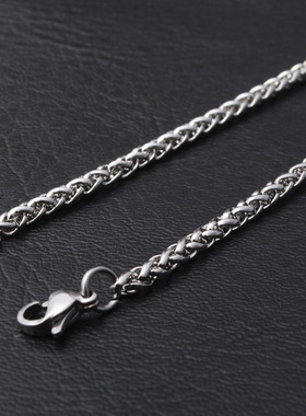 不锈钢链条diy饰品配件龙骨链圆珠链锁骨链子蛇骨链皮绳男女项链