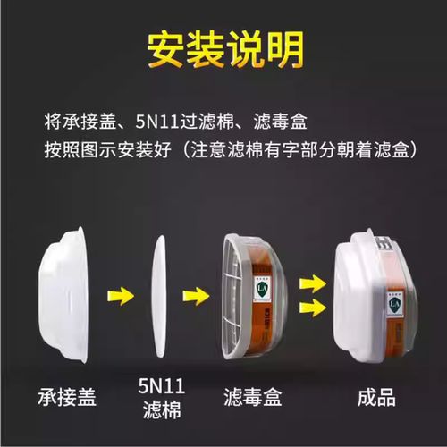 5N11CN防尘过滤棉KN95工业粉尘颗粒物防毒面具配件滤芯滤纸垫片 - 图1