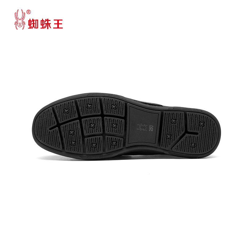 蜘蛛王男鞋2026春新款真皮商务休闲一脚蹬豆豆鞋乐福鞋懒人皮鞋,淘宝优惠券,粉丝福利购,淘宝优惠卷