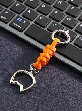 手工编织活动猫耳钥匙扣腰扣适于上学书包包挂学生卡取用便捷利落