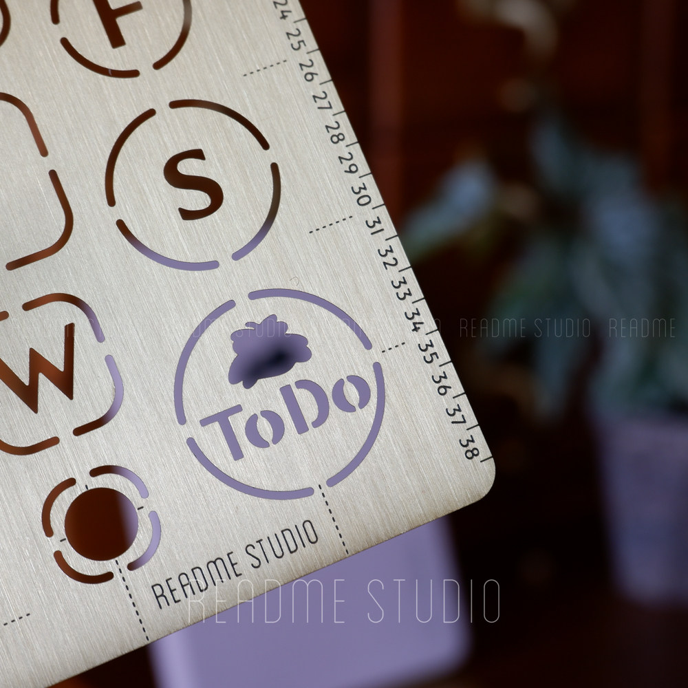 黄铜手帐模板尺3.0 镂空bujo模板点阵画格子神器READMESTUDIO,淘宝优惠券,粉丝福利购,淘宝优惠卷