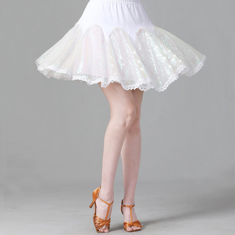 广场舞服装新款亮片三步踩半身大摆短裙子拉丁舞吉特巴舞演出服夏,淘宝优惠券,粉丝福利购,淘宝优惠卷